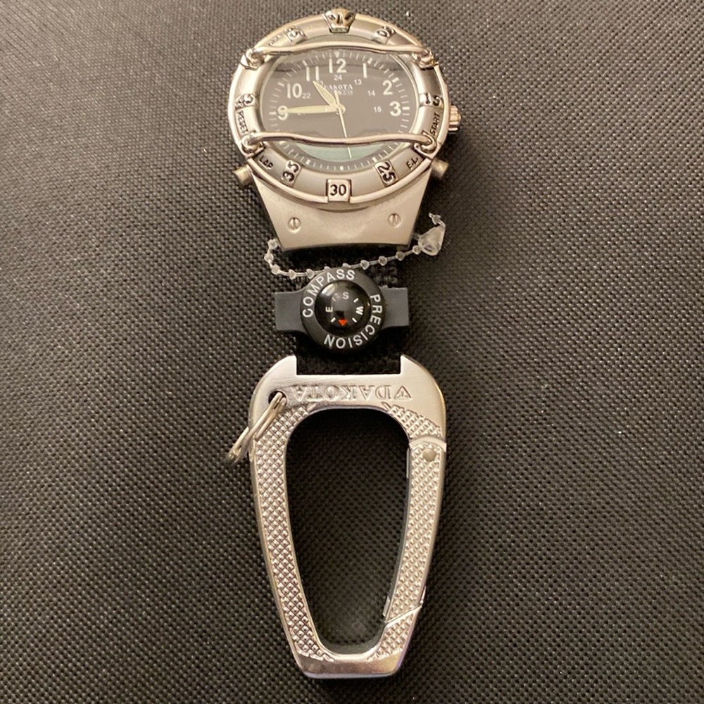 NWOT Dakota Watch Company Clip Watch with Compass